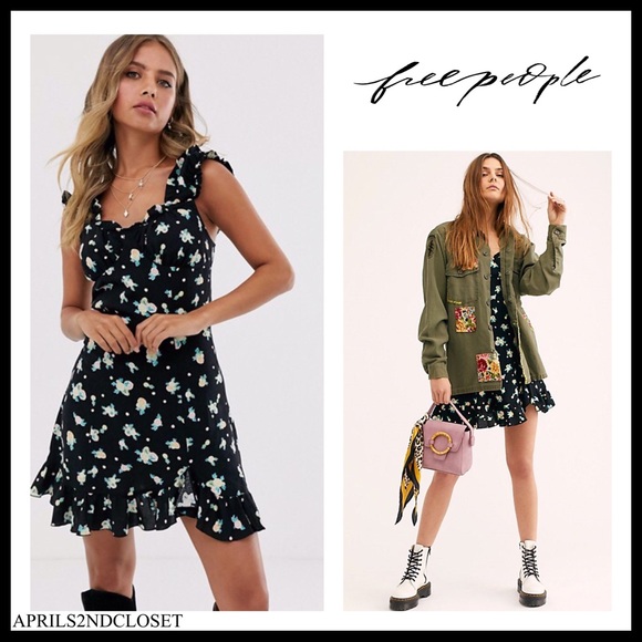 FREE PEOPLE BOHO TIE BACK BOHEMIAN MINI DRESS A2C - Picture 16 of 16